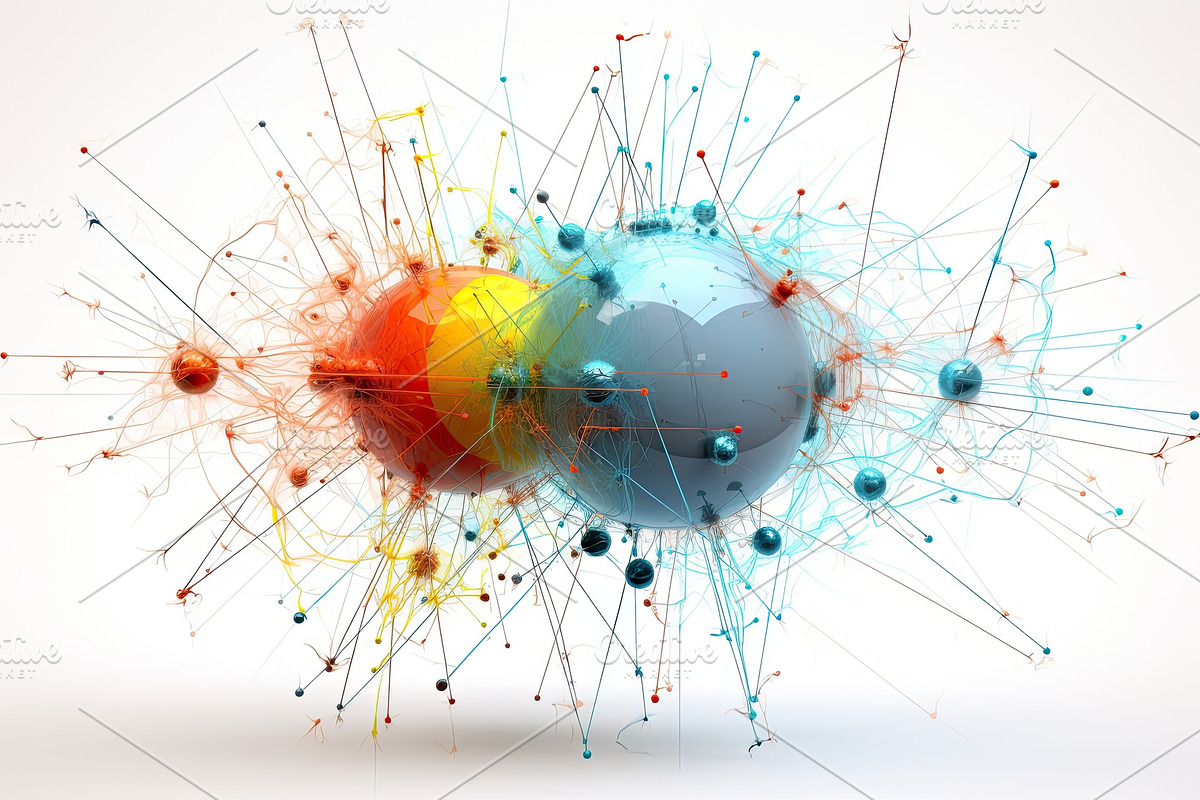 Elementary particles isolated on white background, a Healthcare Illustration by zakiroff