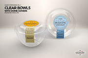 Clear Dome Bowls Packaging Mockup, a Cups & Container Mockup by INCDesign (Thumbnail 4 of 6)