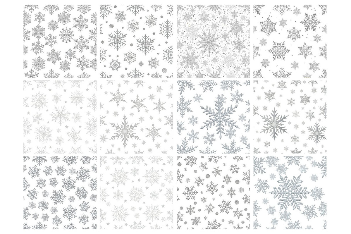 Silver Snowflakes Seamless, an Illustration by Mashimara (Photo 3 of 5)