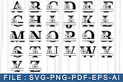 Floral Split Letters SVG, a Decorative Illustration by D2PUTRI (Thumbnail 2 of 2)
