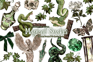 Magic Snake Clipart - Hand Drawn PNG