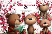 Whimsical Spring Teddy Bear Clipart, an Illustration by CreationArt (Thumbnail 1 of 7)
