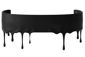 black banner, transparent background