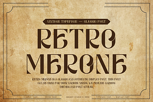 Retro Merone - Classic Font, a Sans Serif Font by Iqsiart Studio