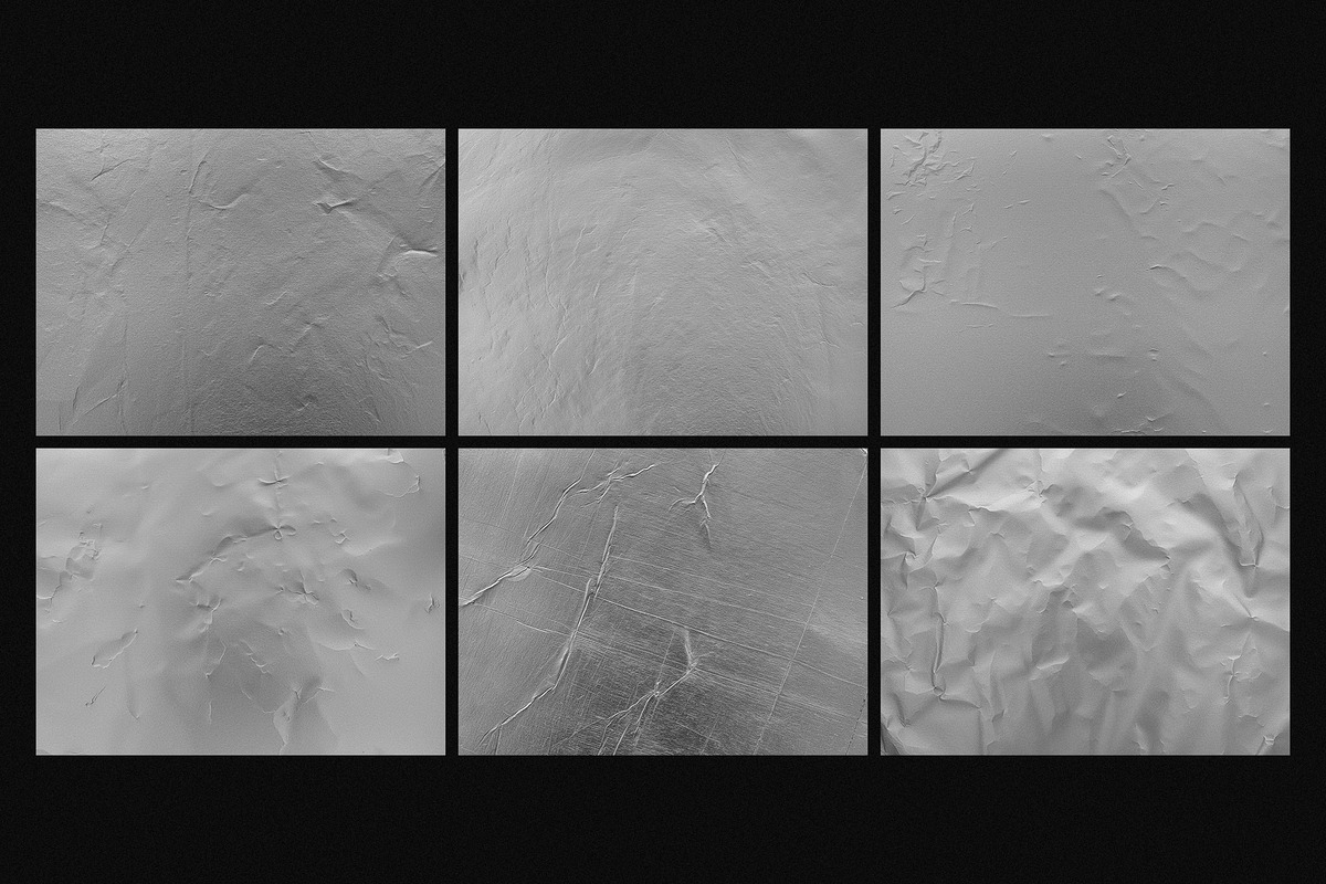 6 Crumpled Silver Foil Overlays, a Texture Graphic by smishura (Photo 2 of 5)