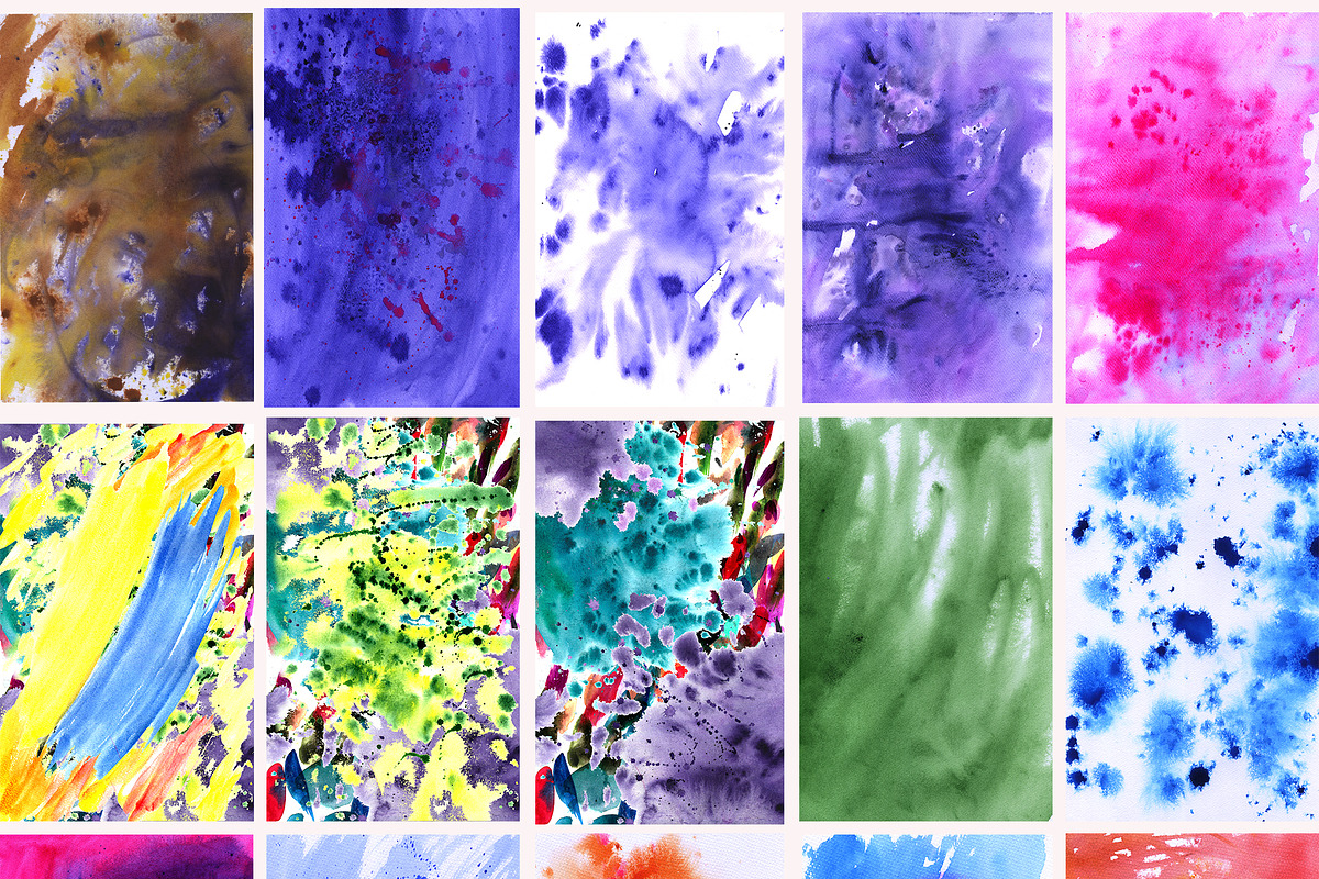40 Hand-Painted Watercolor Abstract, a Texture Graphic by Irina (Photo 2 of 6)