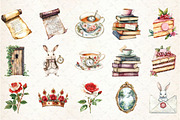 Vintage Alice in Wonderland Clipart, an Illustration by Rose Art (Thumbnail 2 of 7)