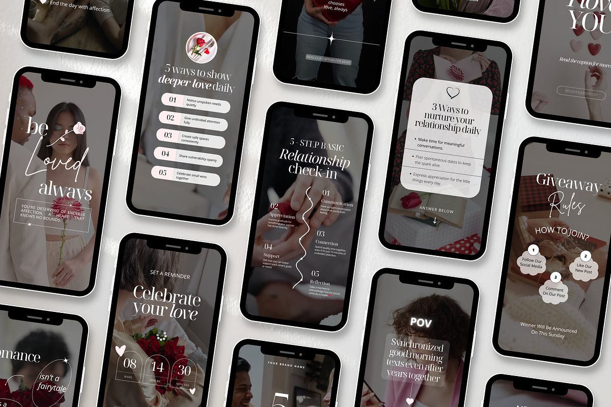 100 Romantic Instagram Reels, a Social Media Template by DigiPax (Photo 3 of 10)