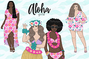 Aloha Girls | Summer Clipart, a Person Illustration by GlamArtZhanna (Thumbnail 1 of 5)