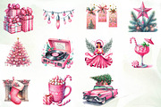 Retro Pink Christmas Sublimation, an Illustration by CreationArt (Thumbnail 2 of 4)