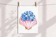 Floral Seashell Clipart set, an Illustration by Libby Wishes (Thumbnail 4 of 7)