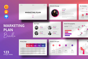 Marketing Plan Presentation Bundle, a Presentation Template by Design Vault