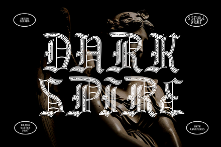 Dark Spire Blackletter Font, a Blackletter Font by PutraCetol Studio
