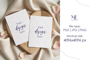 Wedding Invitation Cards Mockup 5x7, a Mockup by Mie Mockup Studio