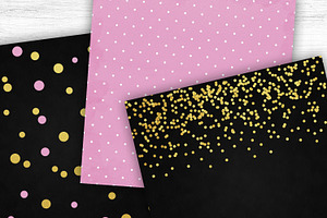 Pink And Gold Digital Papers