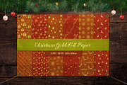 12 Christmas Red Gold Digital Papers, a Background Graphic by Orange Fox (Thumbnail 6 of 6)