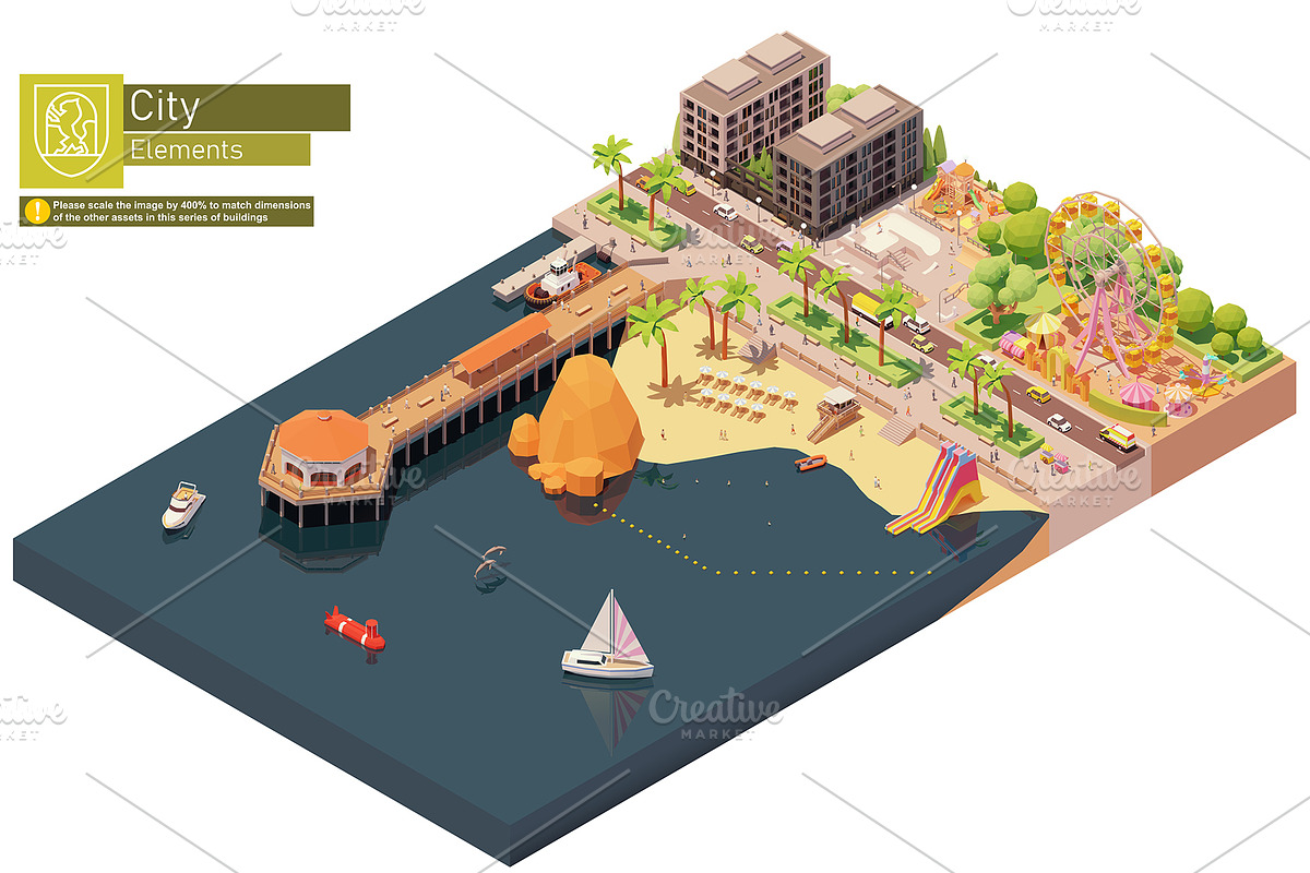 Isometric city map elements, an Object Graphic by tele52 (Photo 60 of 72)