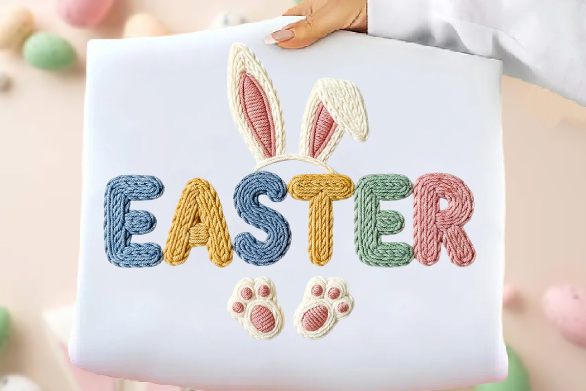 Easter Bunny, Faux Yarn Easter PNG, an Illustration by DreamArtGraphic (Photo 1 of 4)
