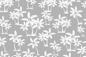 Gray Vector Palm Trees Seamless