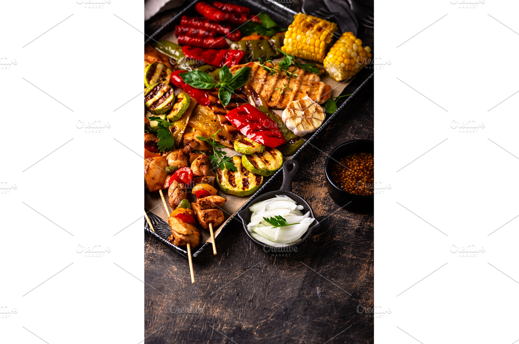 Assortment of grilled bbq meat and, a Food & Drink Photo by Yulia Furman