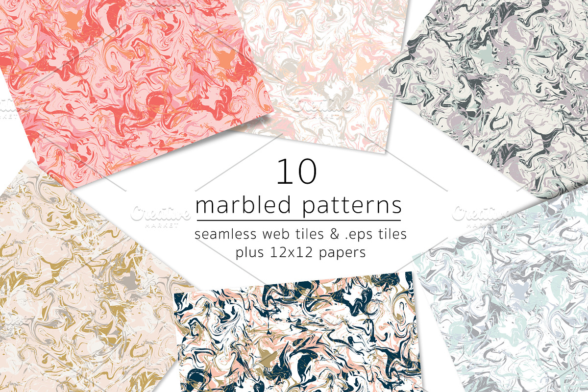 Vector Marbled Paper, a Pattern Graphic by patternpop studio (Photo 1 of 3)