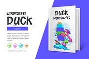 Cartoon Duck Windsurfer. Tshirt, PNG, an Animal Illustration by KENO Mascots (Thumbnail 2 of 7)