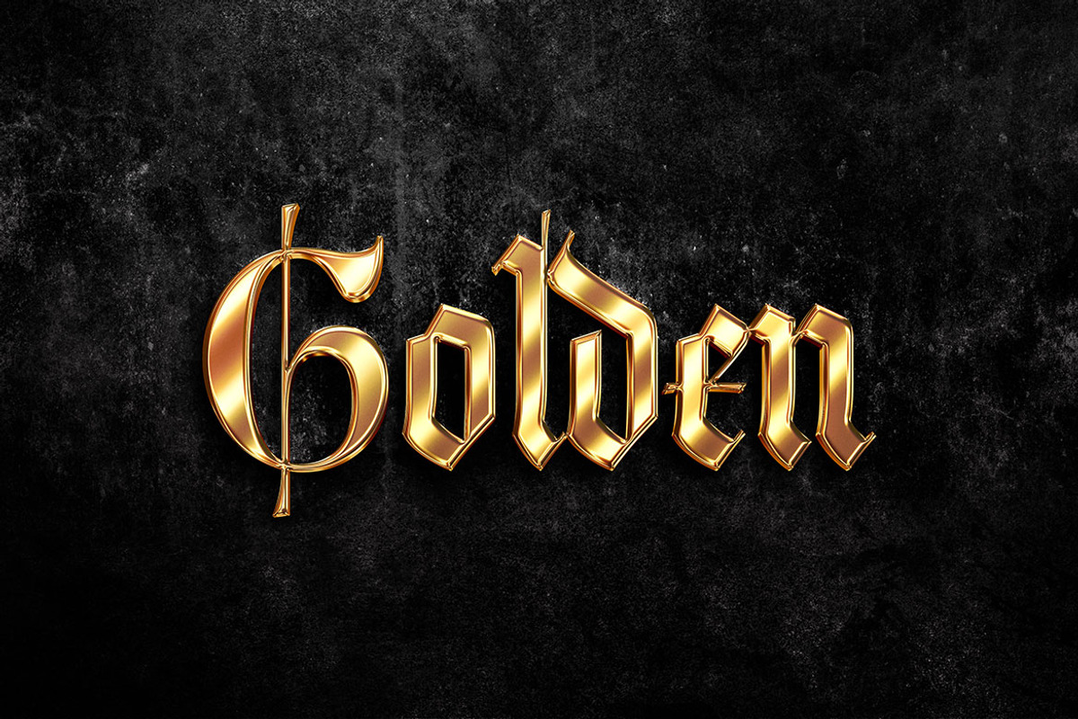 Glossy Golden Text Effect, a Layer Style Add-On by dokudokunomi (Photo 3 of 4)