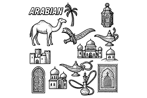 Arabian Culture Illustration Pack, an Object Graphic by RT Studio