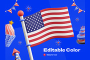 Independence Day 3D Icons, an Object 3D Model by Rakata Studio (Thumbnail 5 of 7)