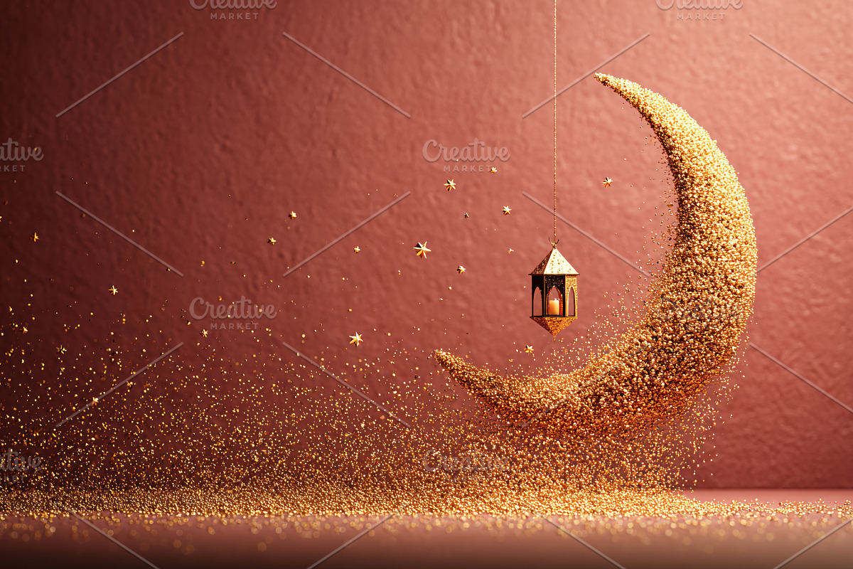 Golden crescent moon hanging lantern, a Background Photo by shahsoft (Photo 2 of 2)