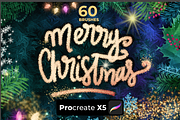 60 Christmas brushes PROCREATE X5, a Brush Add-On by Graphics Resources (Thumbnail 6 of 9)