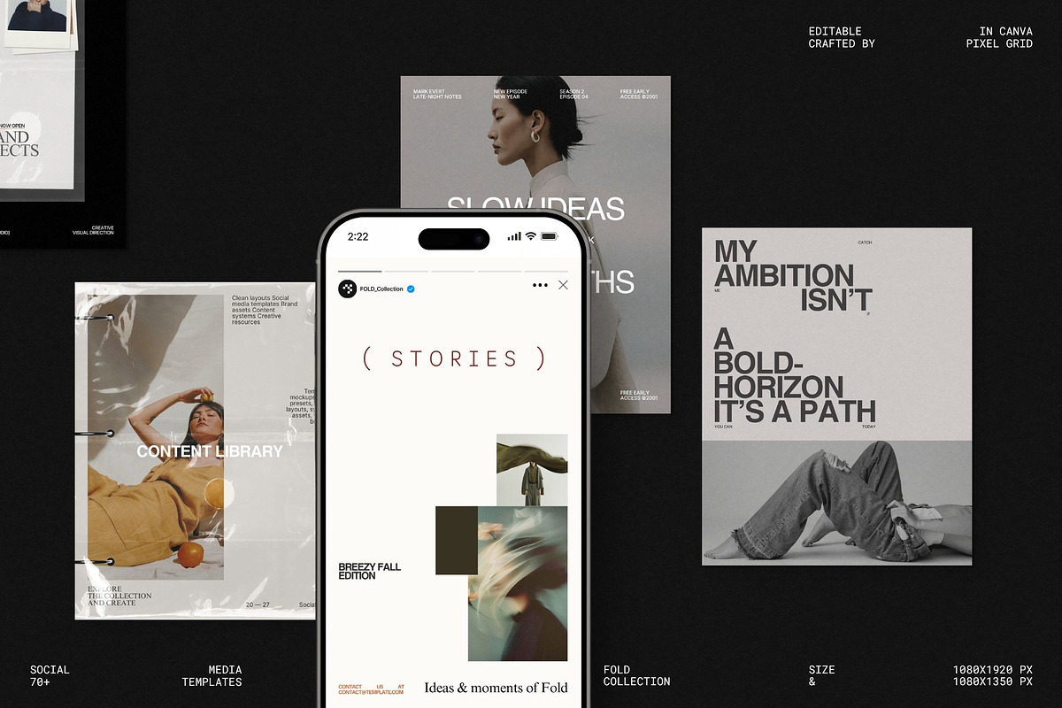 FOLD | Instagram Post & Story (III), a Social Media Template by Pixel Grid (Photo 1 of 10)