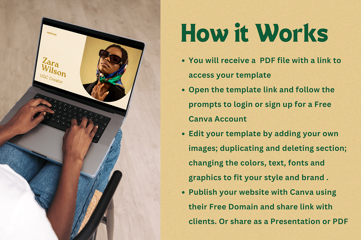 Bold UGC Portfolio Website Canva, a Websites & App Template by The Chaos Project (Photo 8 of 8)