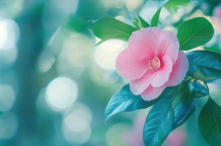 Closeup of a delicate pink flower su, a Photo by Iftikhar Alam