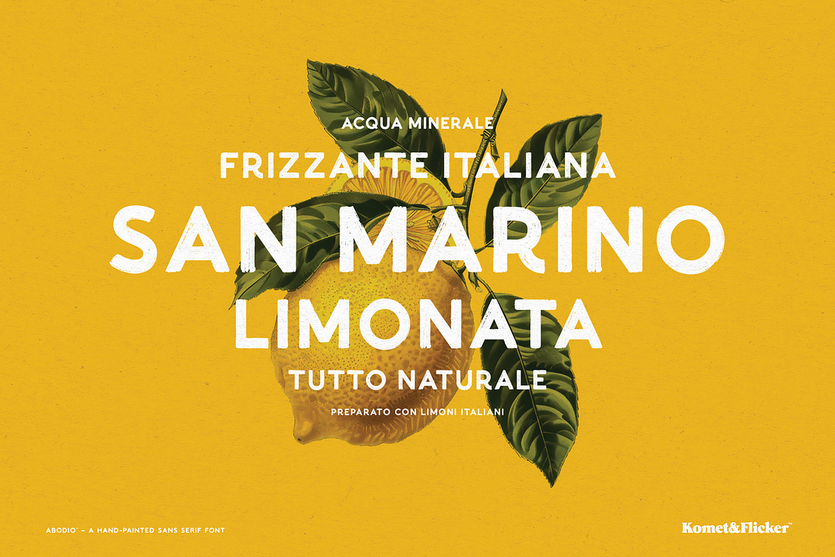 Abodio - A Hand-Painted Font, a Sans Serif Font by Komet & Flicker (Photo 6 of 14)