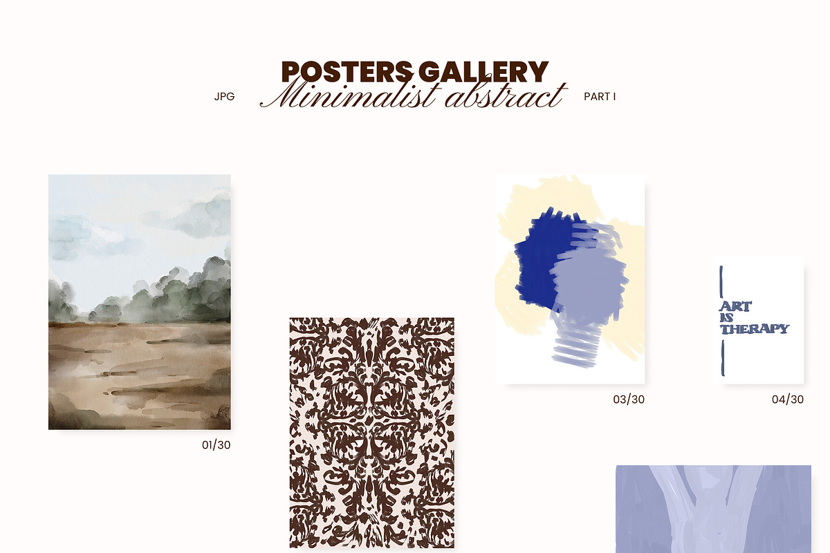 Minimalist abstract posters gallery, a Background Graphic by Yuliia Lashevska (Photo 3 of 9)