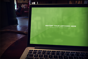 Realistic Macbook Mockup-in Coffee