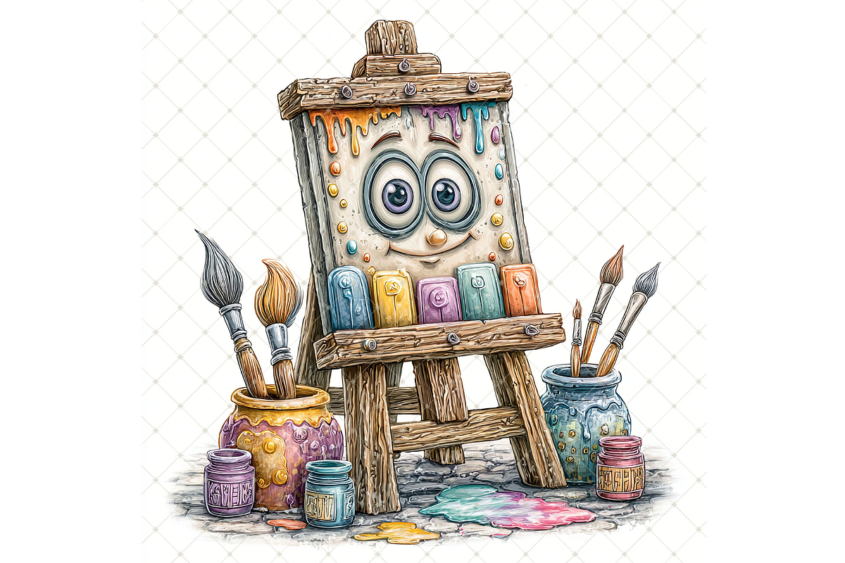 Canvas on Wooden Easel Clipart JPG, an Illustration by Memories By Lea (Photo 16 of 19)