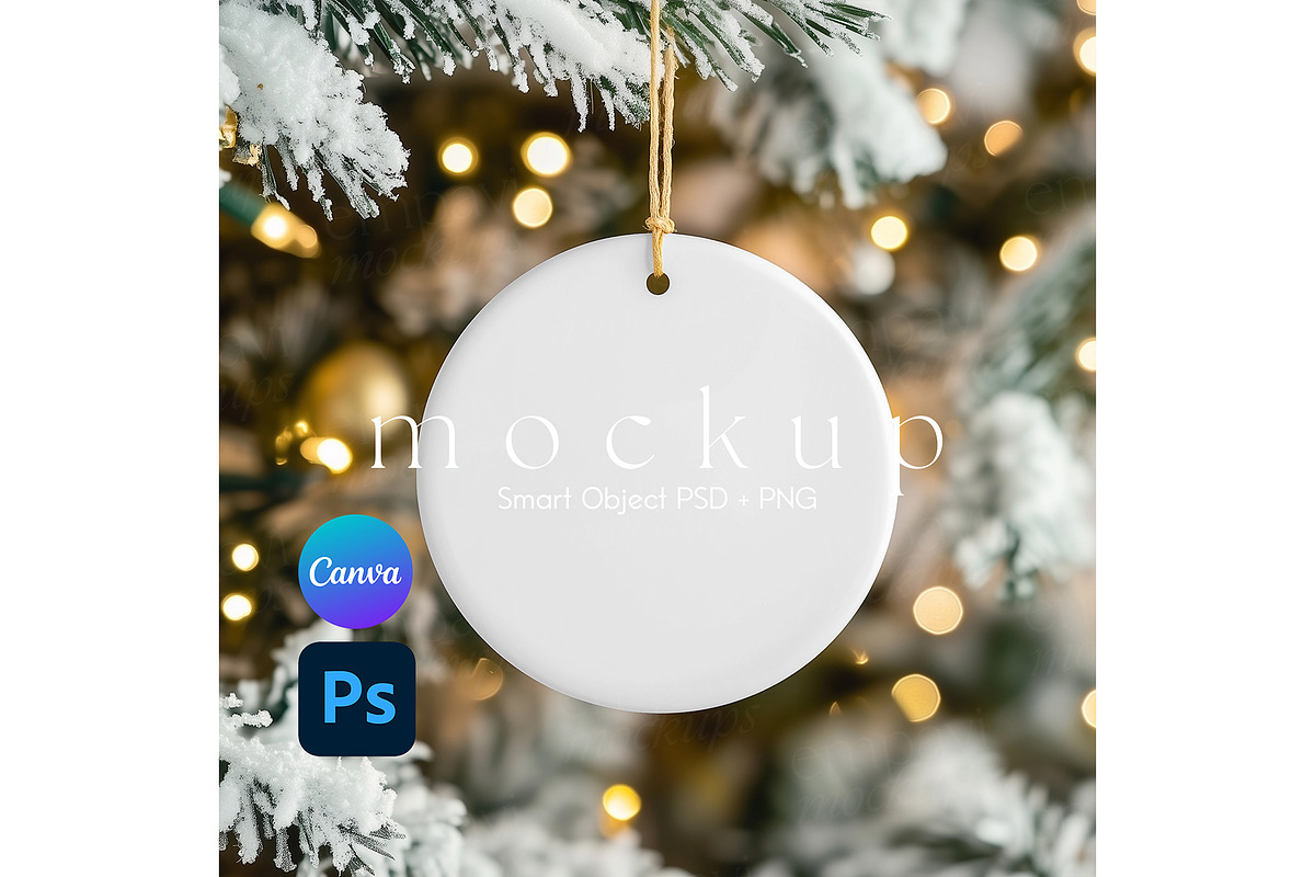 Ceramic Ornament Mockup, a Merchandise Mockup by EmpaviMockups (Photo 1 of 6)