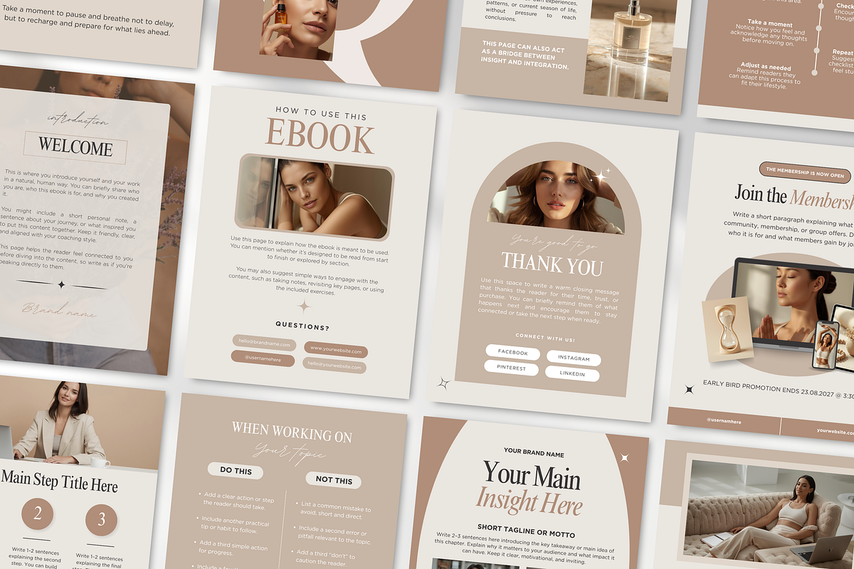 Wellness Coach Ebook Template Beige, a Magazine Template by DigiPax (Photo 3 of 11)