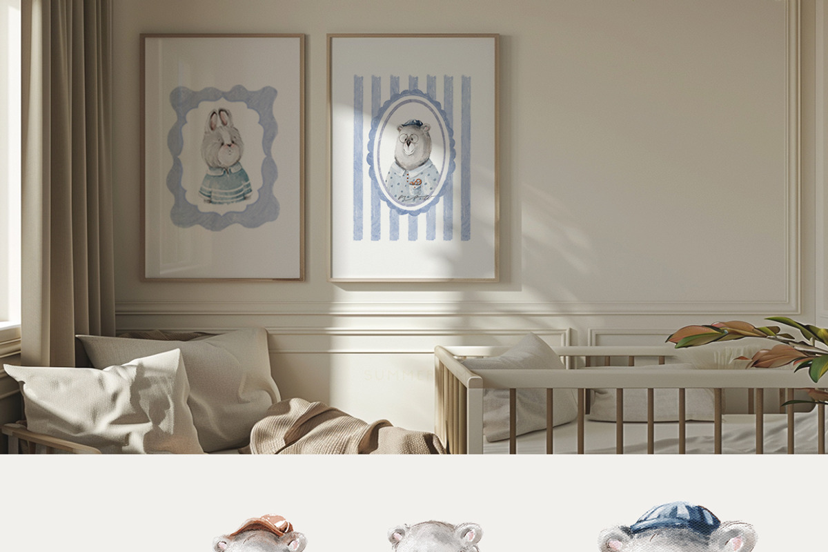 Animals portraits Baby posters, an Animal Illustration by 60secondsArt (Photo 5 of 14)