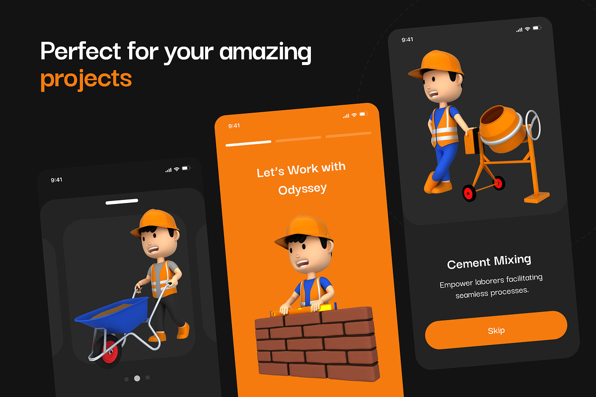 25 Construction 3D Characters, a Characters & Person 3D Model by Vectors Market (Photo 2 of 5)
