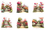 Spring Flowers Pathway Clipart, an Illustration by CreationArt (Thumbnail 5 of 7)
