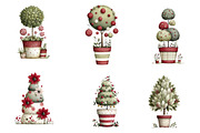 Whimsical Christmas Topiary Trees, an Illustration by CreationArt (Thumbnail 2 of 7)