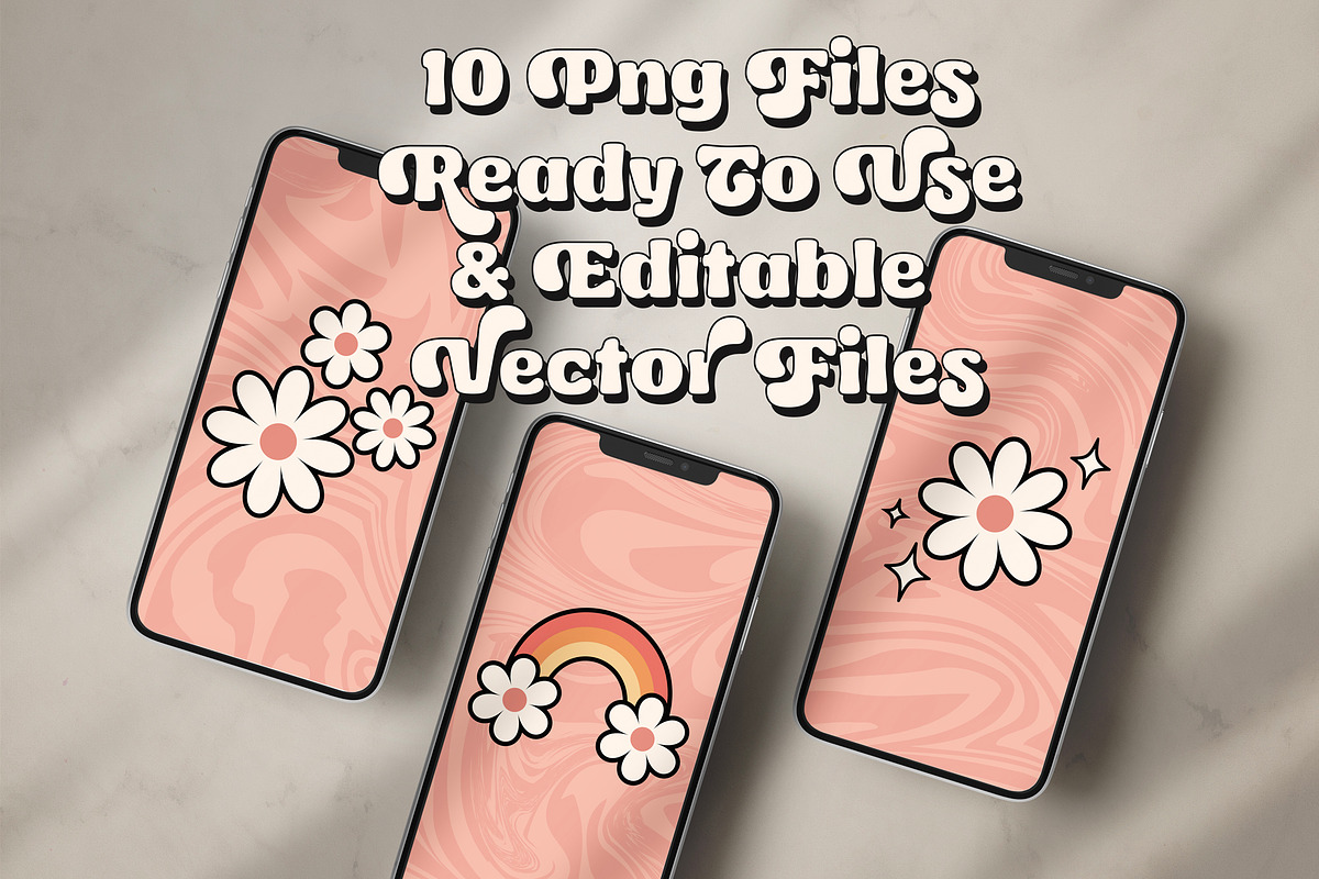 Groovy Flower Instagram Cover Icons, an Illustration by Indie Grace Design (Photo 2 of 2)