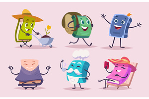 Book characters. Funny emotional, an Illustration by Onyx