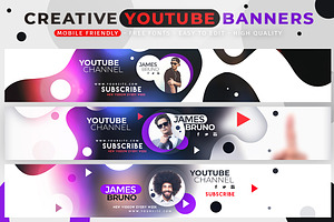 Creative Modern YouTube Banners, a Social Media Template by BlilDesign