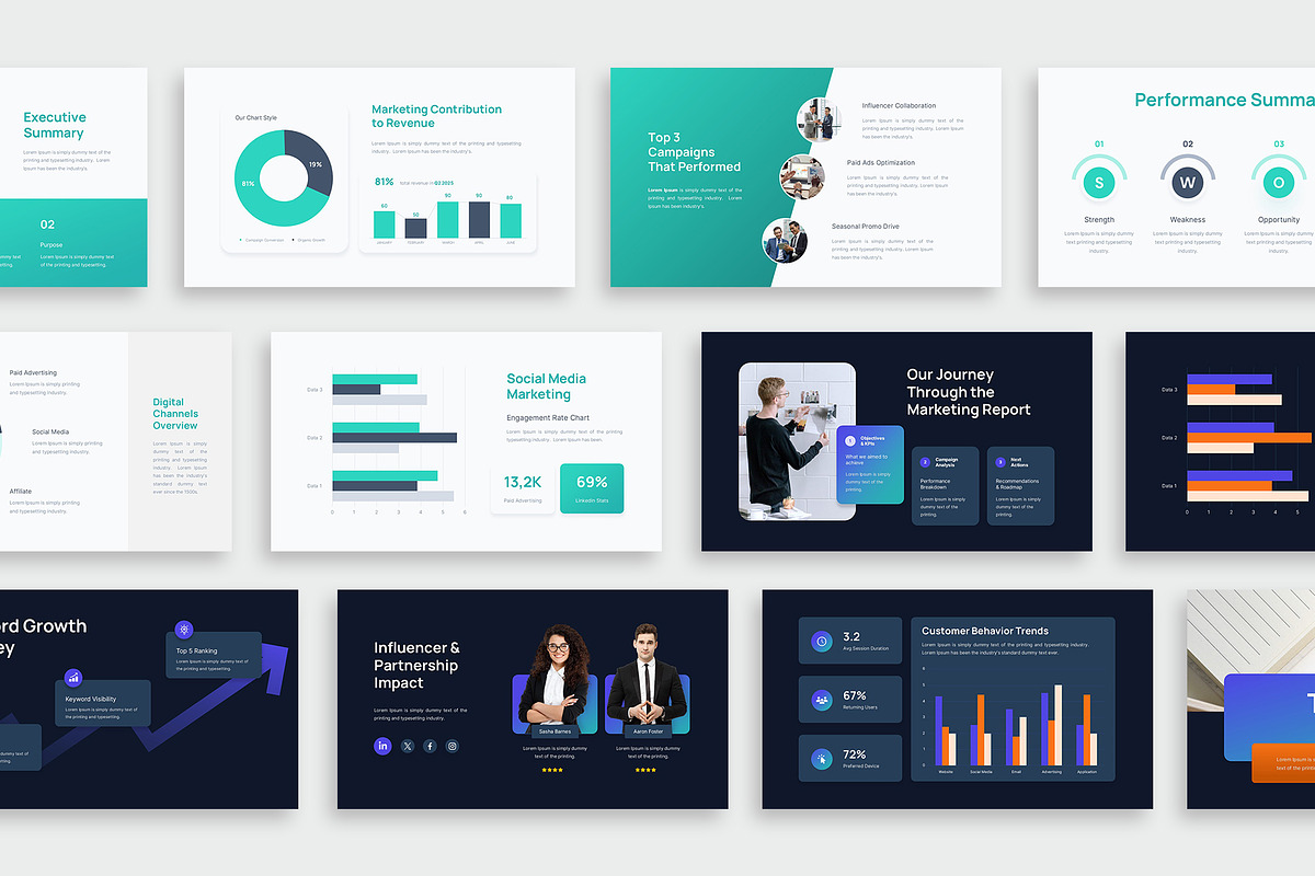 Marketing Report PowerPoint preview 3