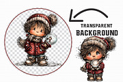 Cute Little Christmas Boy Clipart, an Illustration by Libby Wishes (Thumbnail 5 of 7)