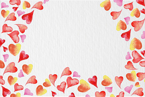 Watercolor Hearts Background